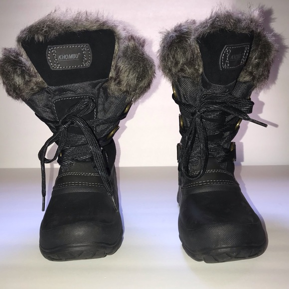 KHOMBU WATERPROOF FAUX FUR WINTER ANKLE BOOTS - Picture 7 of 8